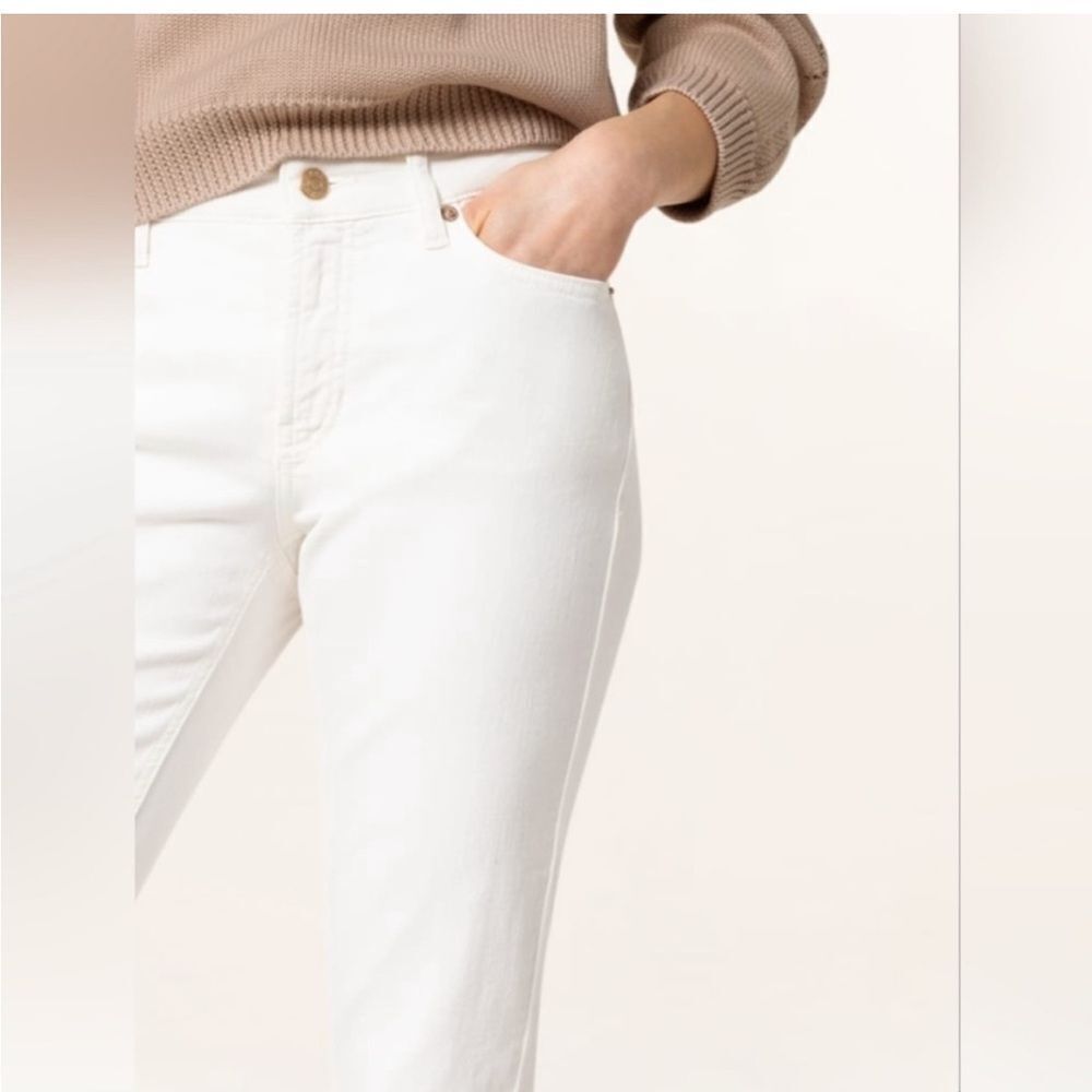 Cambio Norah Short White Ankle Jeans for Women